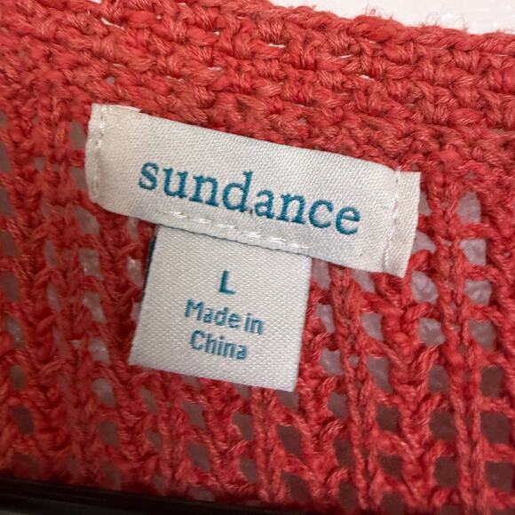 Sundance Jocelyn Cardigan Sweater Womens Large Spiced Coral Short Sleeve NWOT - Picture 7 of 9